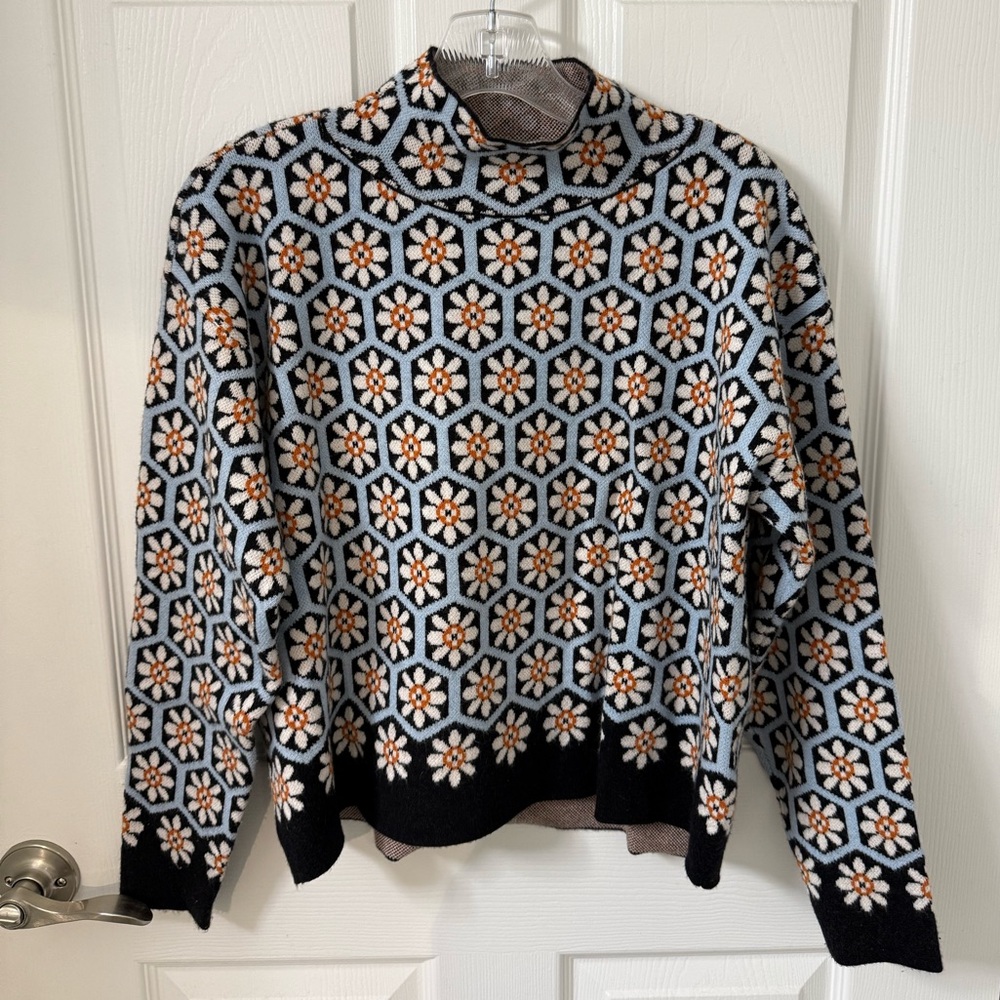 The Carys Mock-Neck Sweater by
Maeve - Jacquard Knit Pattern
